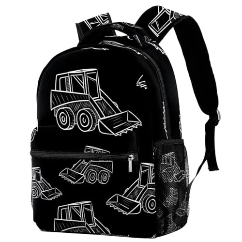 Sac à dos d'école et voyage pour adolescents motif bulldozer
