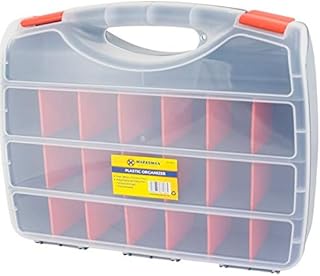 Tool Organiser Craft Box Divider 21 Compartments Screws Fixings Buttons DIY 38cm