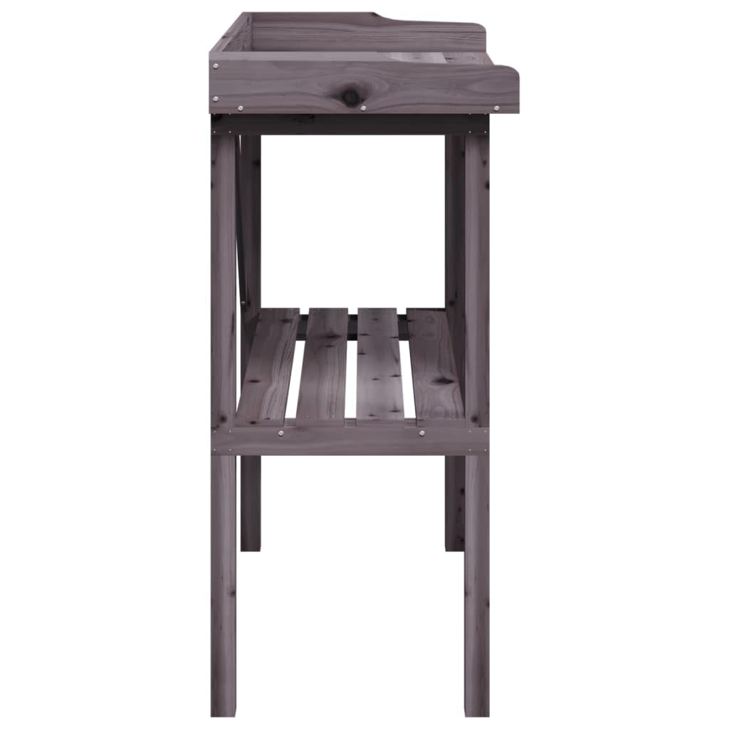 vidaXL Tavolo Piante Ripiano Grigio 78x38x,82,5cm Legno Massello Abete