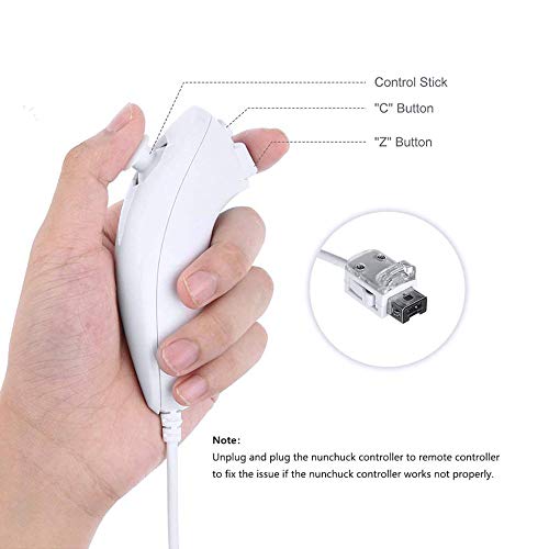 image for MOLICUI Wii Nunchuck Controllers, Replacement Nunchuck Remote Gamepad 
