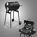 Outopee Outdoor BBQ Charcoal Grill, Portable Barrel Charcoal Grill 500 Sq. in. Cooking Area with Side Table & Wheels for Patio Backyard Picnic Cooking Camping