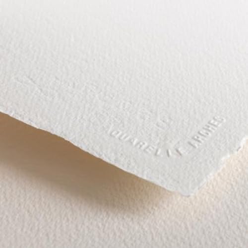 Lot de 5 Feuille Aquarelle 101,6x152,4 640g/m², grain fin blanc naturel