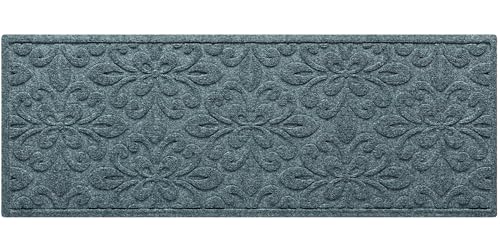 WaterHog Phoenix Front Door Mat Indoor Outdoor Entrance, Absorbent All-Weather Doormat with Non-Slip Rubber Backing, Dirt & Moisture Trapper, Low Profile, Easy Clean, Made in USA, 22'x60' Bluestone