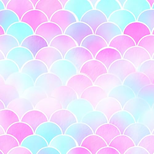 壁紙 45cm x 300cm 剥がせる グラデーション鱗 シームレスパターン ファッション パステルプリント 手描き 多機能 防水/汚れ防止/防油 食器棚 クロ 玄関 ふすま紙 家具 部屋 DIY 賃貸OK