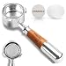 Produktbild CRAZCALF Bodenloser Siebträger 51mm, Siebträger 51mm kompatibel DeLonghi Dedica EC680/ EC685/ EC785/ EC820/ EC850/ EC860, Filterhalter aus Edelstahl mit Holzgriff, Edelstahl Puck Screen, Filterpapier