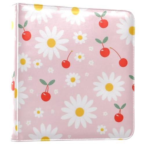 Álbum de Fotos de 3 Anillos Autoadhesivo DIY Scrapbook Cherries y Daisies Floral 40 Páginas 8x10 para Recuerdos miniatura 1