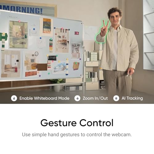 Insta360 Link 2C - Webcam 4K para PC/Mac, sensor de 1/5.1 cm, moldura automática, HDR, microfone com cancelamento de ruído AI, controle de gestos para streaming, chamadas de vídeo, jogos, funciona com - Imagem 7