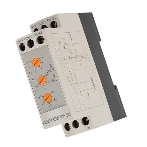 Relé de Sobretensão e Subtensão para DC 12V/24V/36V/48V Com Valores Ajustáveis, Monitoramento Em Tem