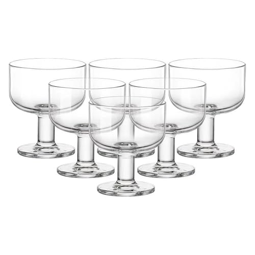 Bormioli Rocco 091250 Hosteria - Juego de 6 cuencos con pie, cristal, 24 cl