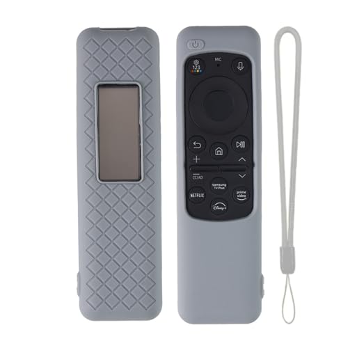 Image of Silicone TV Remote Cover Compatible with Samsung Smart TV Remote 2023 BN59-01432G BN59-01432A (Samsung Smart TV 2023 Model Solar Remote Cover - Style 8, Grey - Style 8)
