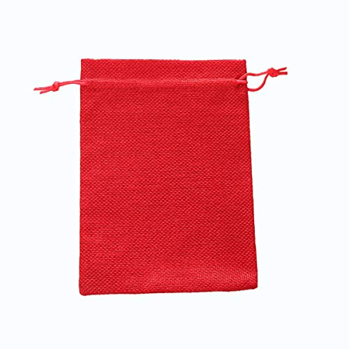 50pcs sac de linge multifonctions réutilisables bijoux bonbons bricolage cadeau cadeau poches de cordon pour la noce de mariage (Color : Red 7 * 9cm)