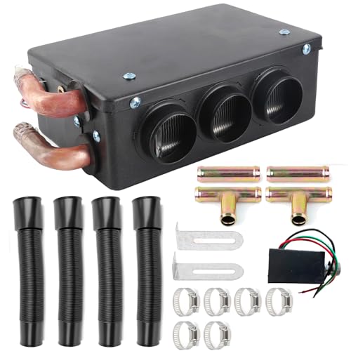 Crumye Chauffage de voiture 12 V 50 W - Portable - 3 trous - Chauffage d'appoint portable - Chauffage auxiliaire - Chauffage de pare-brise - Silencieux