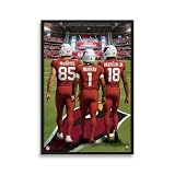 Sporticulture NFL American Football Framed Wall Art - Arizona Cardinals - Trey Mcbride - Kyler Murrey - Marvin Harrison Jr - Picture Poster for Boys Bedroom and Man Cave, Ready to Hang, 27" x 39"