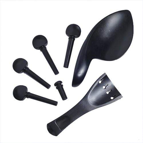 1set Violin Ebony Parts Tailpiece Endpin 4 Pegs Chinrest for 4/4 Violin Parts