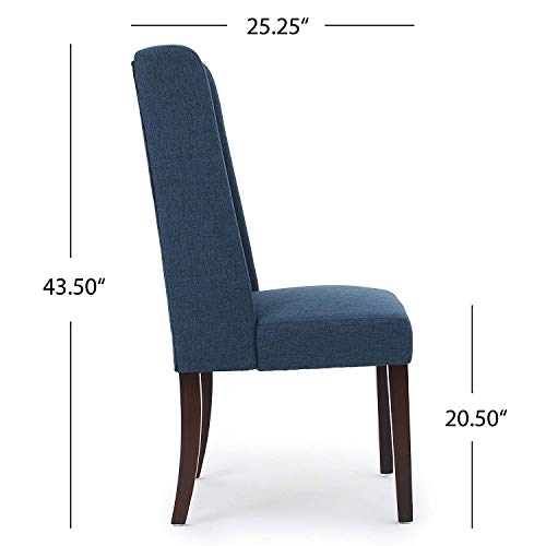 Image of APRODZ Rove Fabric Dining Chair (Set of 2), Navy Blue