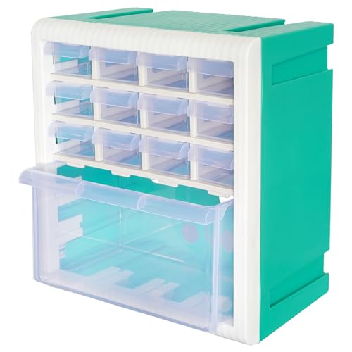 Jewelry Storage Box With 13 Drawers, Cyan