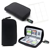 Elv Portable Memory Card Storage Wallet Protective 22 Slots Sd Card Carrying Case - Soft Black
