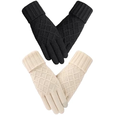 Tavaleu Winter Gloves for Women - Thermal Touchscreen Womens Gloves Knit Elastic Soft Gloves for Cold Weather Cover