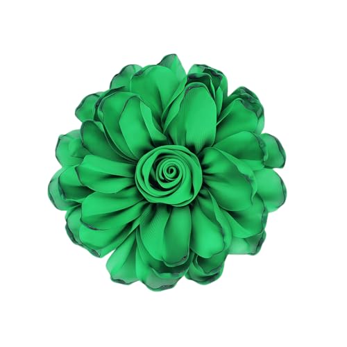 Image of Extra Large Satin Fabric Flower Brooch for Women Elegant Rose Camellia Floral Brooch Pin Handmade Big Satin Fabric Flower Statement Brooch Pin Vintage Clothing Hat Bag Accessories Christmas Wedding Bridal Birthday Jewelry