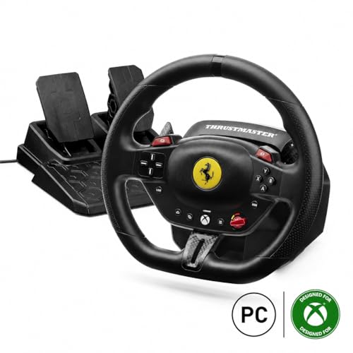 Thrustmaster T98 Racing Wheel and Pedal Set for Xbox Series X|S and PC – Officially Licensed by Ferrari, Gaming Steering Wheel, Driving Wheel Set