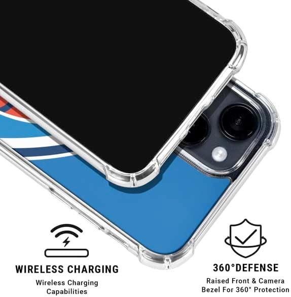 Skinit Clear Phone Case Compatible with iPhone 15 - Officially Licensed NBA Oklahoma City Thunder Large Logo Design