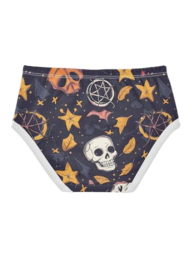 ZZKKO Vintage Skull Star Leaf Girls Underwear Toddler Panties for Girls Comfort Brief Size 2-8T2