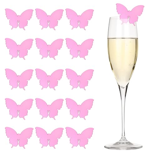Marqueurs de verres pour mariage et anniversaire, 20 porte-verres papillons acrylique PATIKIL