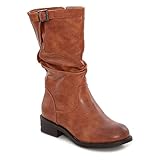 TOOCOOL bottes de motard femme en simili cuir casual boucle nouveau 991 marron taille 4 UK