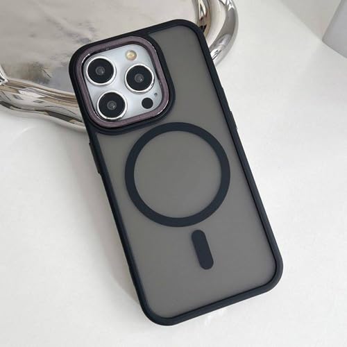 Coque de téléphone magnétique antichoc pour iPhone 14 et 15 au fini mat de luxe