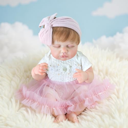 Muñeca Bebé Realista de 20 Pulgadas con Ojos Cerrados miniatura 4