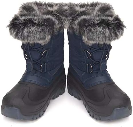Outee Toddler Kids Waterproof Warm Snow Winter Boots with Fur Lined Faux 5 41Kf5bNSXwL. AC
