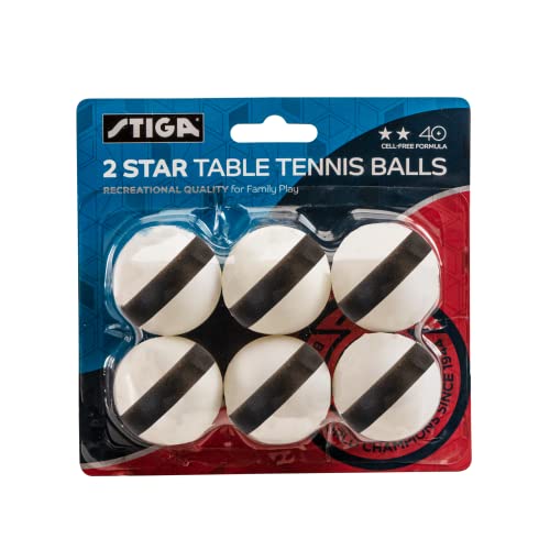 Stiga 6 Pack 2 Star Spin Tracker Table Tennis Balls - Learn To Generate And Counter Ball Spin #TOP3