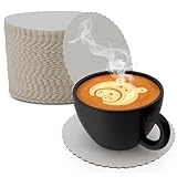 MT Products White Thin Paper Coasters 3.25' - Scalloped Edge Disposable Coasters for Drinks Protection Against Leaks and Spills - Pack of 200