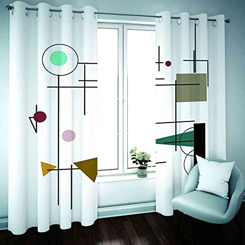 Rideau occultant enfant 264x160 cm motif géométrique graphique à oeillets - 3