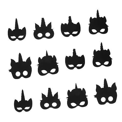 Hemoton 1Set Unicorn Scratch Masks Craft Kit Unicorn Party Masks for Fun Educational Art Materials for Birthday and Holiday Celebrations