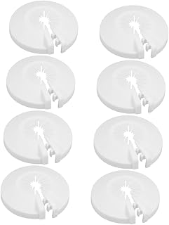 Veemoon 8pcs Plastic Fire Sprinkler Cover Trim Ring Decorative Escutcheon Plate for Ceiling Home and Office Safety Alarms Easy Installation High-Temperature Resistant