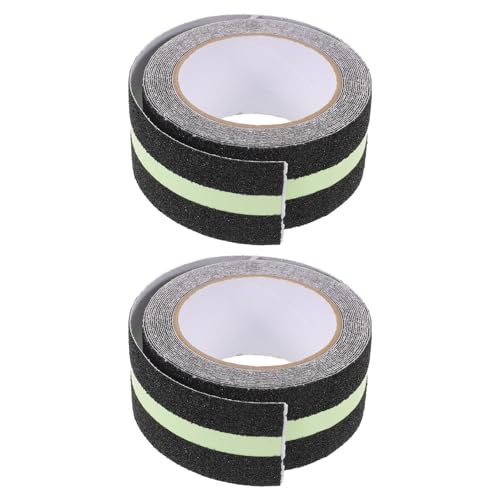 DOITOOL 2pcs Reflective Nonslip Stair Treads Tape High Adhesion Anti-skid Grip Strips with Glow-in-the-dark for Indoor Steps Safety