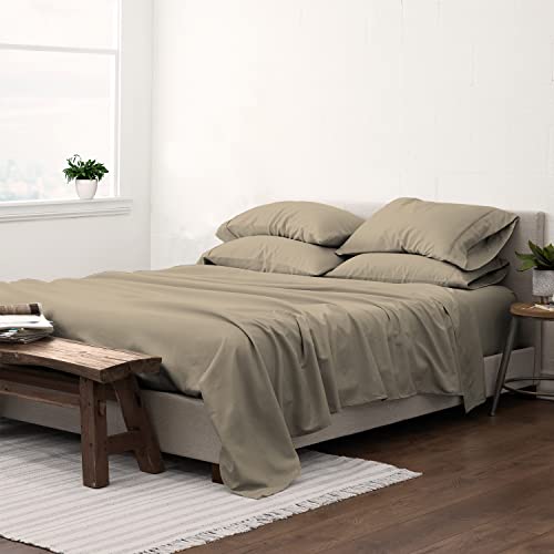 Pizuna 100% Cotton King 6 Piece Sheet Set, 1000 Thread Count, Simply Taupe