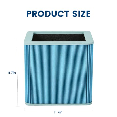 Image of 211+ Replacement Filter Compatible with 211+ Air Cleaner Purifier, Particle and Activated Carbon Replacement AllergenBlock Filter, Blue,2 Pack