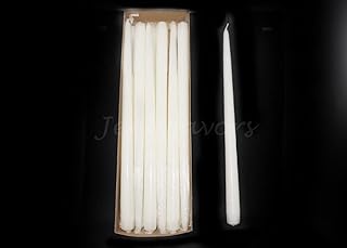 Premium Hand Dipped Taper Candles Box of 12 Made in USA White