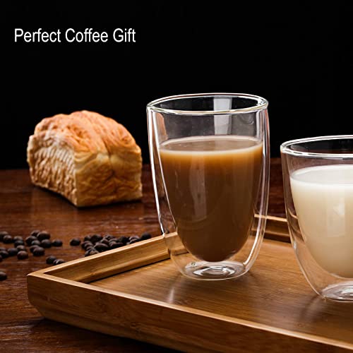 Zhmtang 1 Piece Of Double-Walled Borosilicate Glass Mug Tumbler For Coffee, Milk, Tea (15 Oz Glass Lid) #TOP5