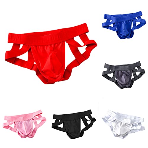 Nzwiluns Men's Jockstraps Athletic Supporters 2-6Pack Men's Athletic Supporter Jockstrap Sexy Jock Strap Briefs Underwear #TOP1