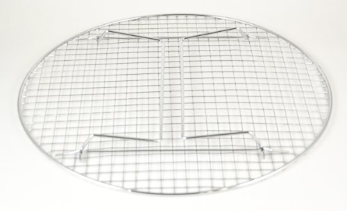 Chrome-Plated Cross-Wire Cooling Rack, Wire Pan Grate, Baking Rack, Icing Rack, Round Shape, 2-Height Adjusting Legs - 14 ¾ Inch Diameter #TOP2