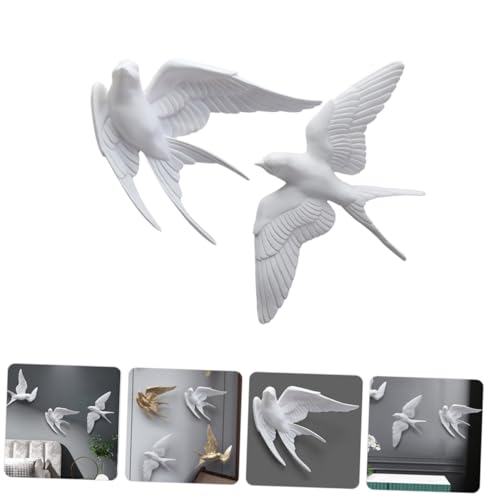 Décorations murales oiseaux résine faciles à suspendre | Solution murs vides salon