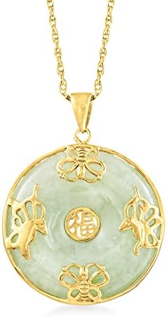 Ross-Simons Good Fortune Butterfly Pendant Necklace in 18kt Gold Over Sterling