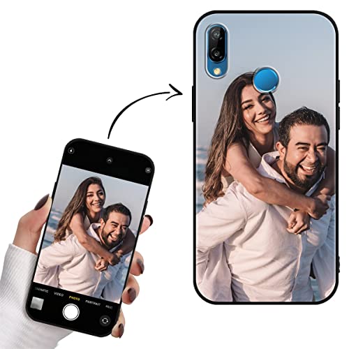 Yoedge Cover Personalizzata per Huawei P20 Lite 5,84' Personalizzato con Foto Immagine Testi Disegni Custodia Personalizzabile Regalo Album Personalizzabili Nero Case per Huawei P20 Lite