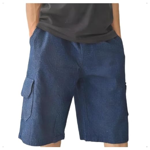 Bermuda Cargo Unissex Skate Casual Larga 6 Bolsos Masculina Laterais 100% Sarja (BR, Alfa, Único, Regular, Regular, G2, Jeans)
