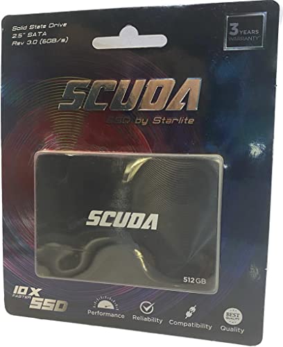 Image of Scuda 512 GB Solid State Drive, Sata II and III SSD, 3 Years Warranty for laptops and Desktops