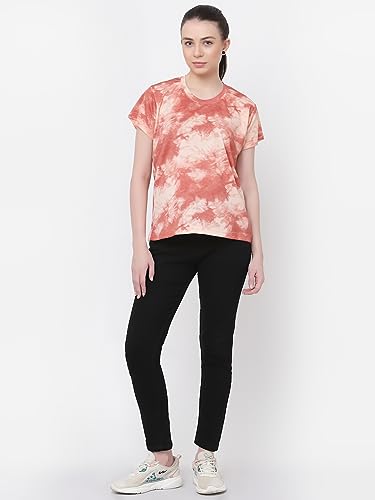 Image of UZARUS Women's Regular Fit Printed Half Sleeves Round Neck Gym Sports T-Shirt