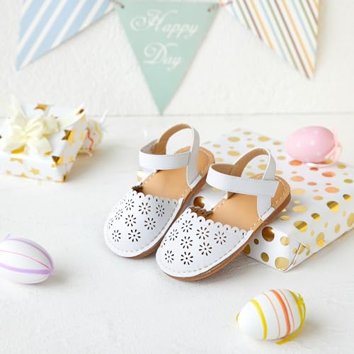 Image of Felix & Flora Toddler Girls Sandals Soft Rubber Princess Flat Shoes Flower Girl Shoes